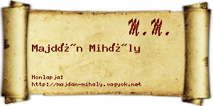 Majdán Mihály névjegykártya