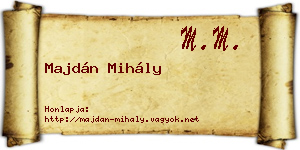 Majdán Mihály névjegykártya